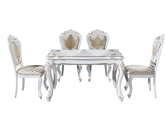Bàn ăn bằng đá cẩm thạch trắng Retro Hình chữ nhật Thiết kế tối giản hiện đại Bàn sang trọng