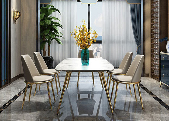 Bàn ăn bằng đá cẩm thạch sang trọng cho gia đình 140x80x76cm thời trang