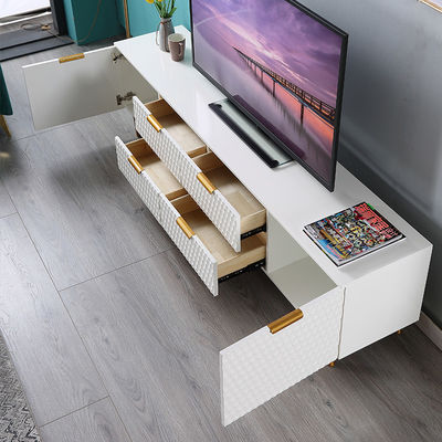 Phòng khách Trung tâm Bàn và Tủ TV Sắt đá cẩm thạch Hình dáng dài sang trọng