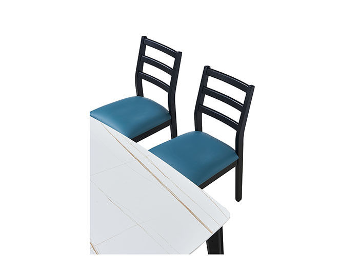 Bàn ăn bằng gỗ rắn kiểu đá phiến 130cm dành cho gia đình