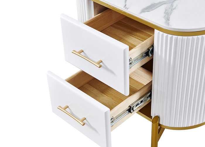ISO9001 Rock Board Metal Side TV Unit Bộ bàn cà phê