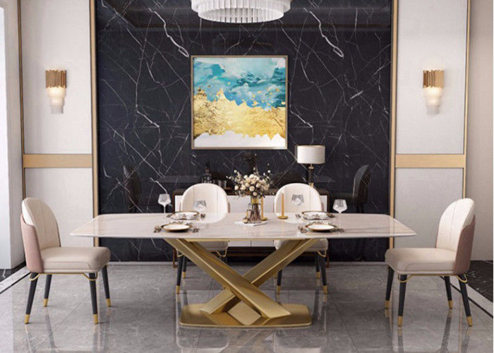 Bàn ăn trên cùng bằng đá cẩm thạch 130x80x77cm