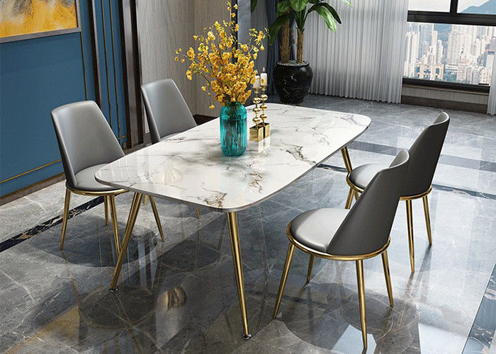 Bàn ăn bằng đá cẩm thạch sang trọng cho gia đình 140x80x76cm thời trang