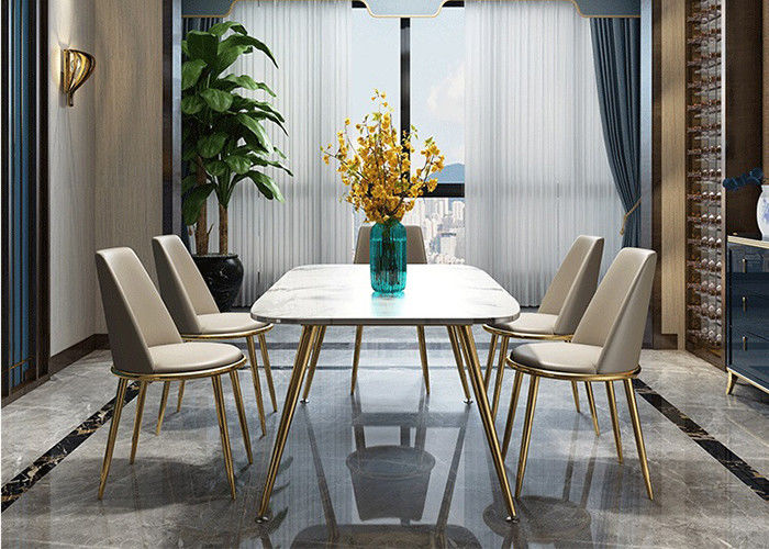 Bàn ăn bằng đá cẩm thạch sang trọng cho gia đình 140x80x76cm thời trang