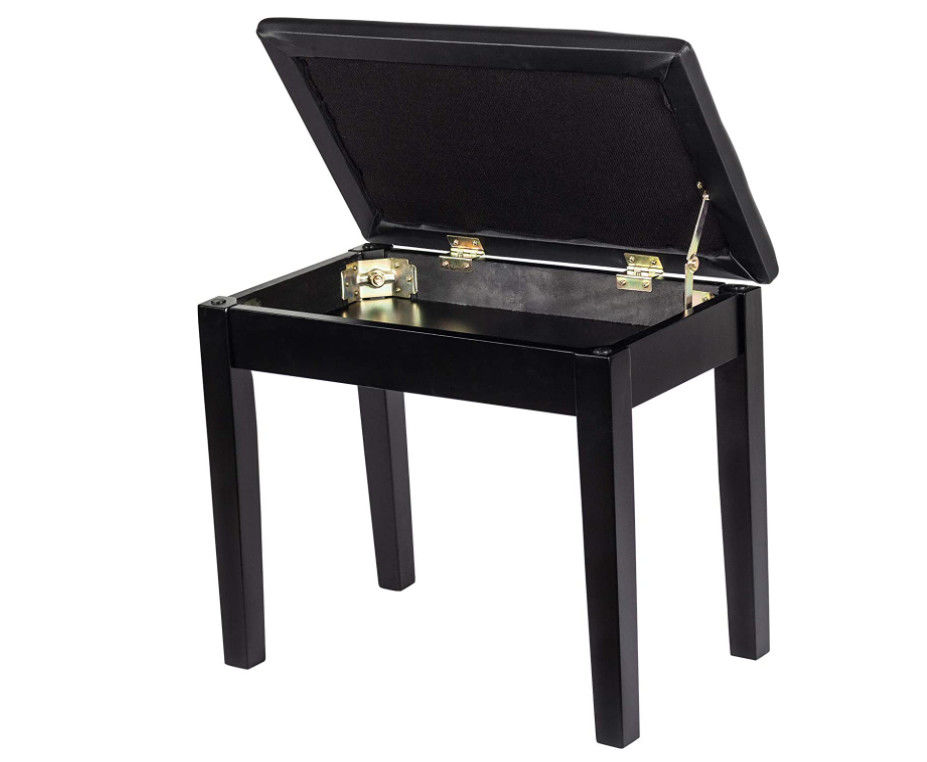 Bàn phím song ca Odm Ghế dài cho đàn piano đôi có ngăn chứa Ghế rộng bọc da màu đen