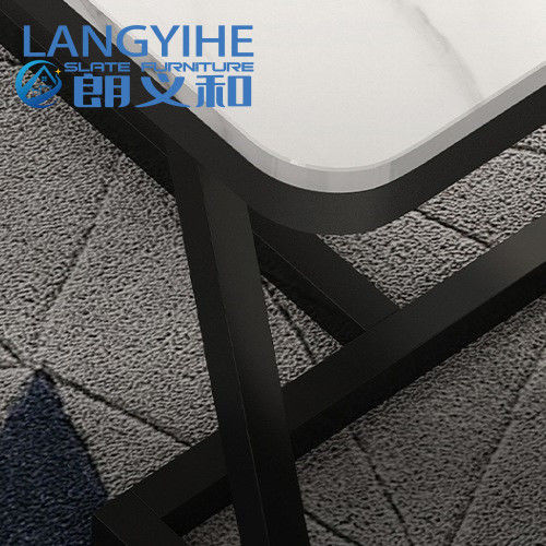 Bàn ăn bằng đá phiến 140cm Ý hiện đại Kim loại sang trọng tối giản