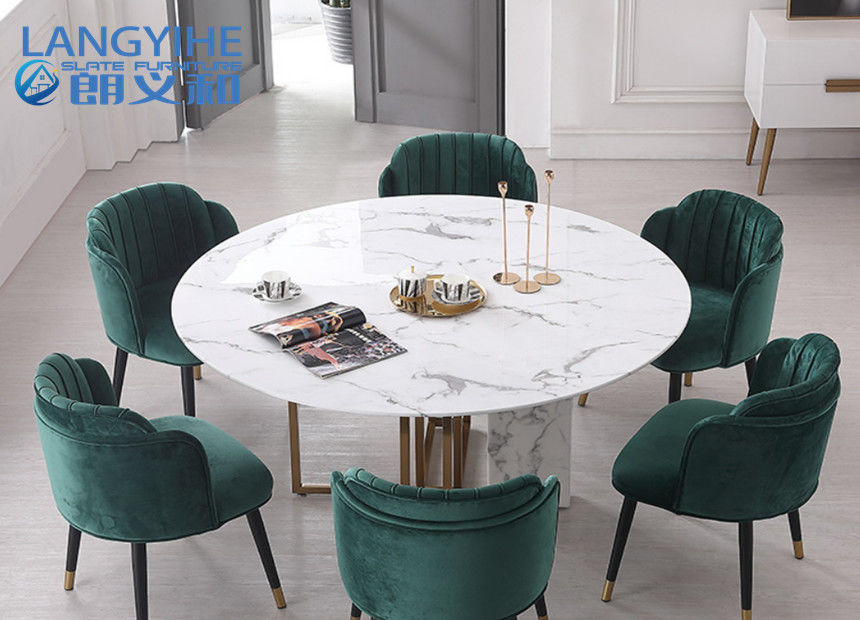 Nhà tối giản Odm Circle Bàn ăn bằng đá cẩm thạch Kết hợp Bắc Âu Chiều cao 75cm