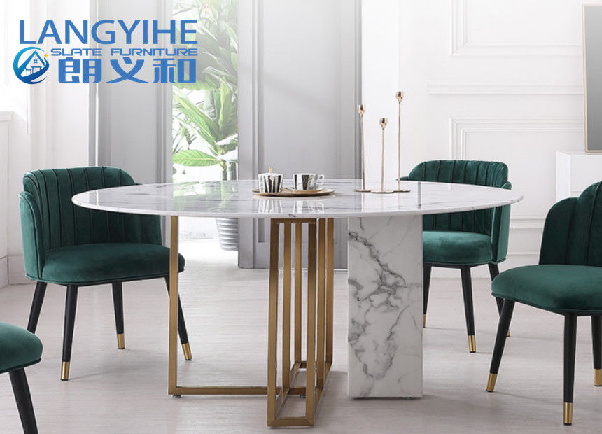 Nhà tối giản Odm Circle Bàn ăn bằng đá cẩm thạch Kết hợp Bắc Âu Chiều cao 75cm