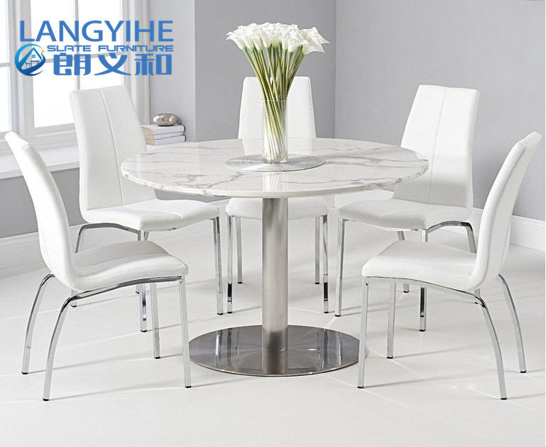 Ghế bọc nệm Bàn ăn bằng đá cẩm thạch hình tròn 120cm