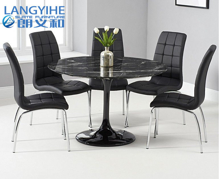 Bộ bàn ăn bằng đá cẩm thạch tròn Oem 120cm cho bữa sáng