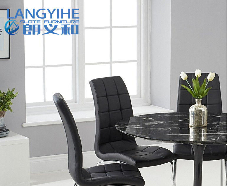 Bộ bàn ăn bằng đá cẩm thạch tròn Oem 120cm cho bữa sáng