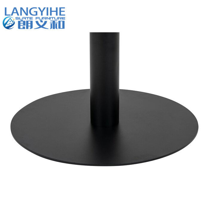 Màu trắng trên cùng màu đen Cơ sở Odm nhỏ tròn bàn ăn bằng đá cẩm thạch 105cm Dia