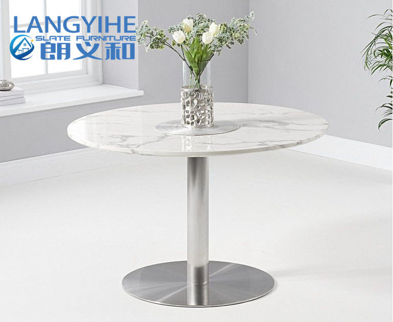 Bộ bàn ăn bằng đá cẩm thạch tròn Odm được bọc nệm thoải mái
