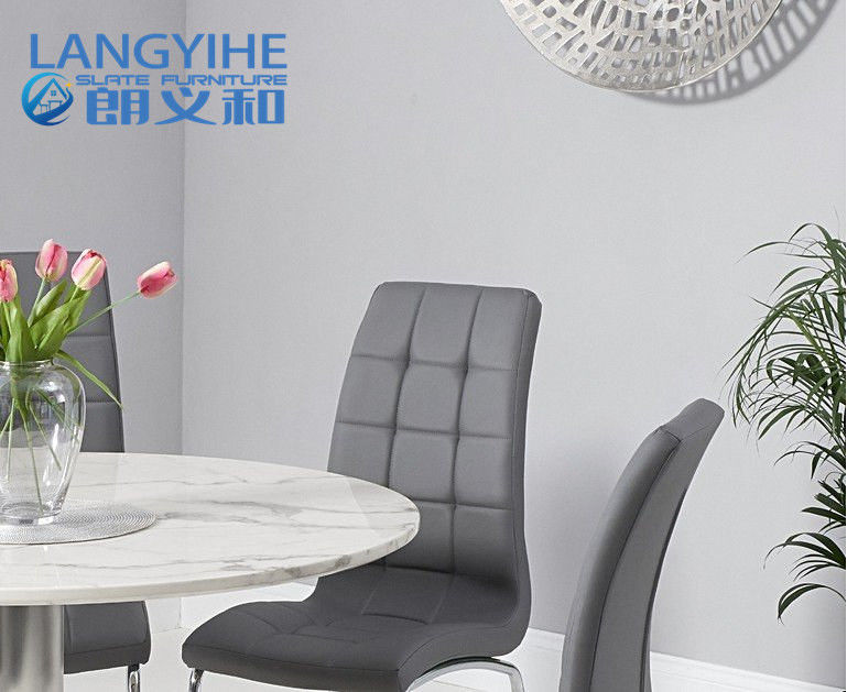 Bộ bàn ăn bằng đá cẩm thạch tròn Odm được bọc nệm thoải mái