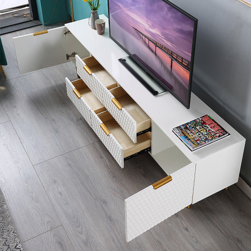 Phòng khách Trung tâm Bàn và Tủ TV Sắt đá cẩm thạch Hình dáng dài sang trọng