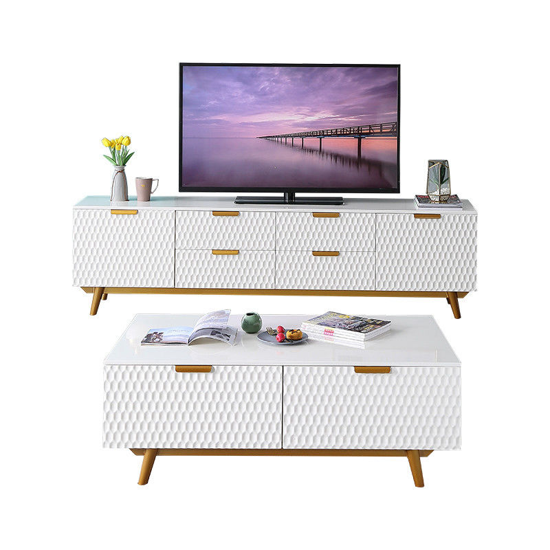 Phòng khách Trung tâm Bàn và Tủ TV Sắt đá cẩm thạch Hình dáng dài sang trọng