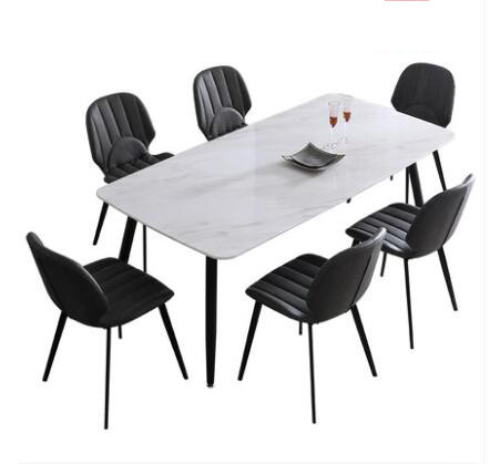 Ngăn ngừa trầy xước Sự kết hợp bàn ăn và ghế bằng đá cẩm thạch tối giản